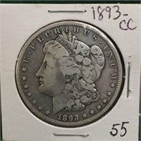 1893-CC Silver Morgan Dollar