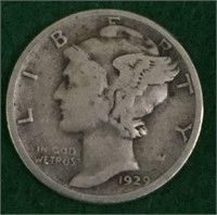 1929-S Mercury Silver Dime
