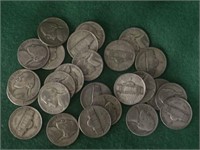 25- War Nickels, Various Dates