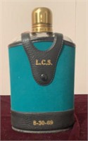 Glass Flask With Green Canvas Cover