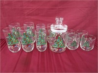 Christmas Glasses & Cookie Jar