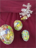 Vintage Easter Nesting Set of Paper Mache Eggs