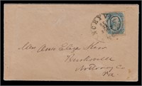 CSA Stamps 1862 Cover 10c blue Yanceyville, NC