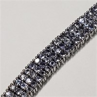$2860 Silver Tanzanite(9.6ct) Bracelet