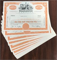 Howard Johnson Company Stock Certificates