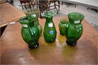 (5) Green Depression Vases |*SR D95g