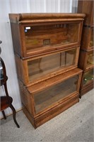 3-Section Oak Barrister Bookcase (Globe Wernicke
