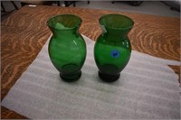 Pair of Green Depression Vases |*SR D91b
