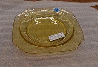 Square Amber Depression Luncheon Plate |*SR D96h