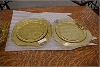 (2) Amber Square Dinner Plates |*SR D96e