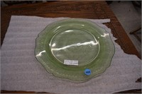 Green Depression Cake Plate |*SR D93