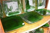 (7) Depression Glass Square Luncheon Plates |*SR