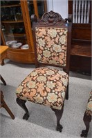 Carved Clawfoot Parlor Chair |*SR D119
