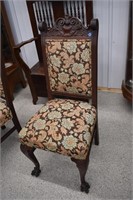 Carved Clawfoot Parlor Chair |*SR D119a