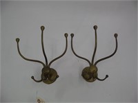 Lot (2) Brass Hat / Coat Hooks