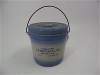 B&W Stoneware Advertising Lard Jar w/ Bail & Lid