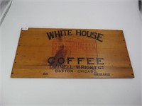 Wooden Advertising Box End - White House Coffee