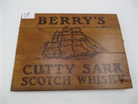 Wooden Advertising Box End - Cutty Sark Whiskey