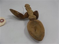 Lot (2) Primitive Hand Carved Wooden Spoons