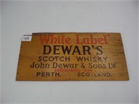 Wooden Advertising Box End - White Label Whiskey