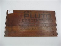 Wooden Advertising Box End - Pluto Water