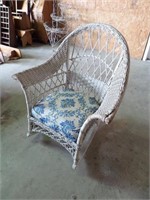 Early Painted Wicker Rocking Chair