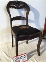 Rose Back Side Chair w/Needle Point Seat