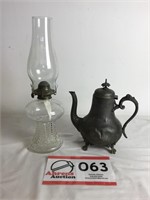 9" Tea Pot & Oil Lamp