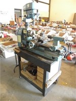 SMITHY LATHE, MILL, DRILL, ON A TABLE WITH EXTRA