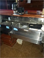 3 bay stainless bar sink