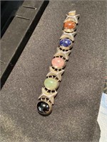 Bracelet with colored stones mounted in Mexico