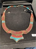 Southwest style necklace with turquoise and