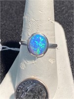Opal ring mounted in 925 silver size 9