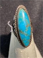 Vintage turquoise ring the stone is almost an