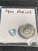 Aqua marine cut stone in shield shape