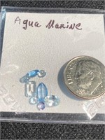 Aqua marine group of small cut stones