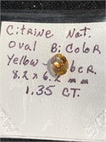 Citrine natural oval by color. Cut stone