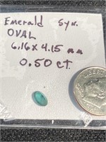 Emerald oval faceted stone