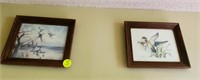 PAIR OF WOOD FRAMED FLYING DUCK PICTURES