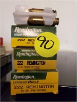 REMMINGTON 222 SHELLS  3 BOXES AND PARTIAL