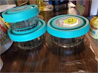 SMALL GLASS DESERT BOWLS WITH LIDS