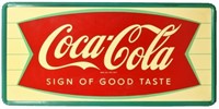 Coca-Cola Sign Of Good Taste Fishtail 6Ft Tin Sign