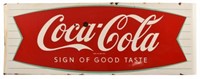 Coca-Cola Fishtail Large Porcelain Sign