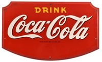 Drink Coca-Cola Shield 1942 Porcelain Sign