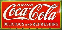 Coca-Cola 8 Ft Porcelain Sign