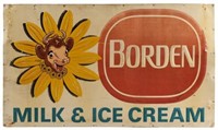 Borden's Milk & Ice Cream Tin Sign