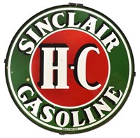 H-C Sinclair Gasoline 6 Ft Round Porcelain Sign