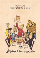 Journal de Spirou. Rare carte Joyeux anniversaire