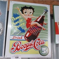 Boopsi cola tin sign-approx  15"tT13"L