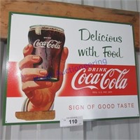 Delicious w/ food tin coca-cola sign